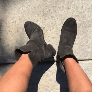 J Crew Black Suede Booties
